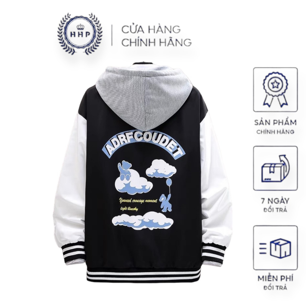 Áo Khoác Bomber Nan Nữ Có Nón Phong Cách Mới Thời Trang Phong Cách Hàn