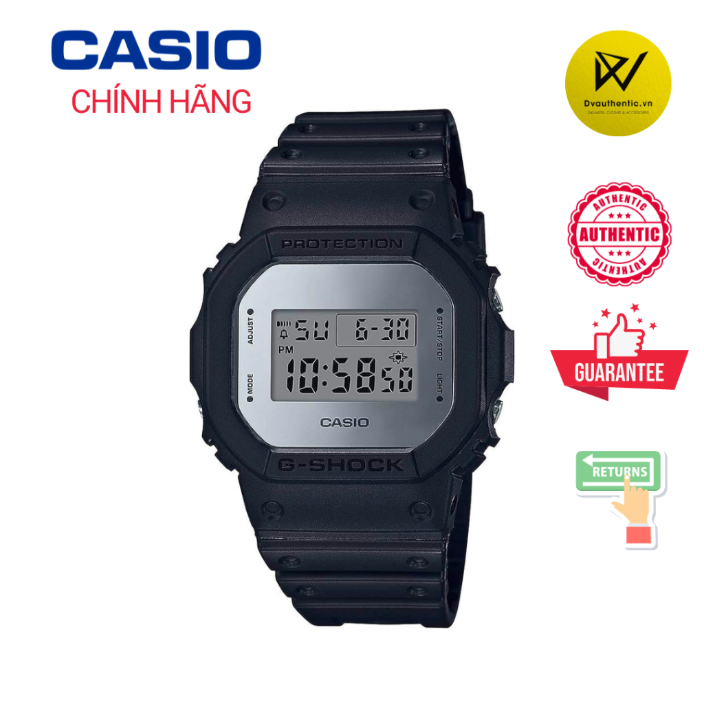 ĐỒNG HỒ CASIO NAM GSHOCK 5600BBMA MẶT BẠC TRÁNG GƯƠNG CHÍNH HÃNG