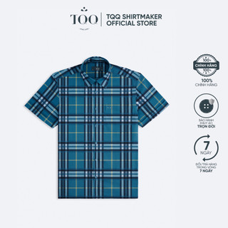 Áo sơ mi nam ngắn tay TQQ dáng Slimfit công sở ôm nhẹ K563cb xanh biển chất liệu Coolmax thoáng mát hạn chế nhăn