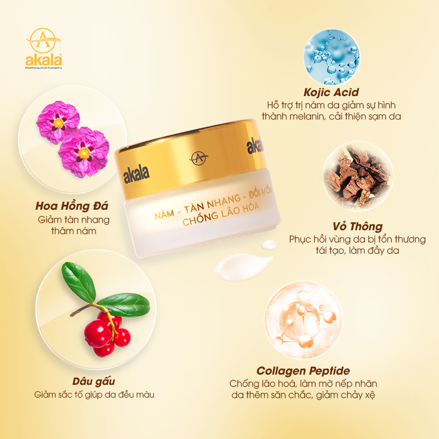 Kem Nám - Tàn Nhang - Đồi Mồi - Chống Lão Hoá akala  8gram