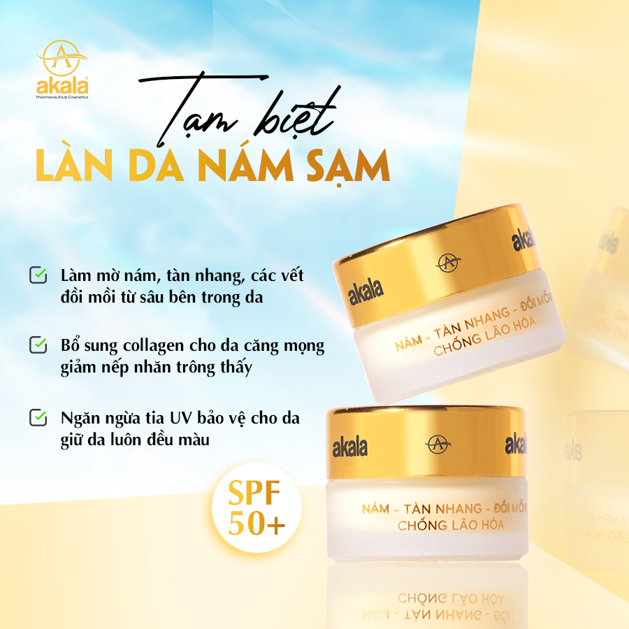 Kem Nám - Tàn Nhang - Đồi Mồi - Chống Lão Hoá akala  8gram