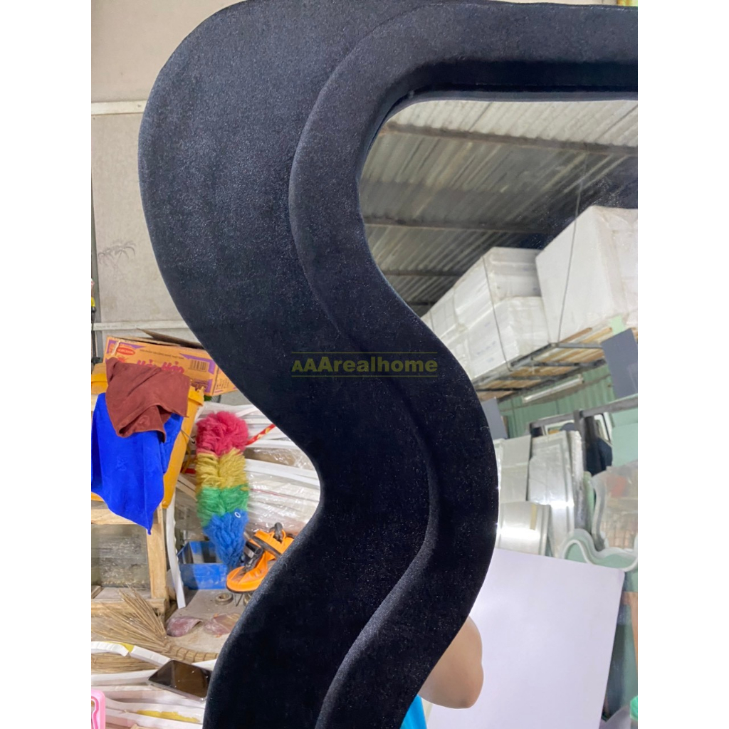 90x180cm Gương soi sóng biển bọc nhung AAArealhome SBN5 Gương sóng biển Gương lượn sóng Gương soi toàn thân bọc nhung nỉ