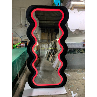 90x180cm Gương soi sóng biển bọc nhung AAArealhome SBN5 Gương sóng biển Gương lượn sóng Gương soi toàn thân bọc nhung nỉ