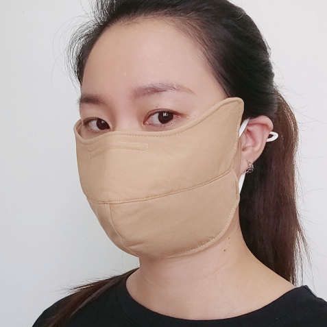 Khẩu trang, Khẩu trang vải cotton có kẽm mũi màu trơn tái sử dụng, dây rút điều chỉnh