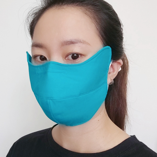 Khẩu trang, Khẩu trang vải cotton có kẽm mũi màu trơn tái sử dụng, dây rút điều chỉnh