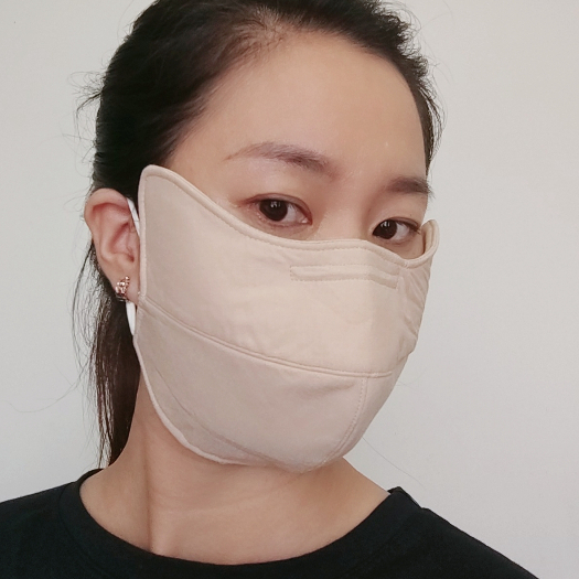 Khẩu trang, Khẩu trang vải cotton có kẽm mũi màu trơn tái sử dụng, dây rút điều chỉnh