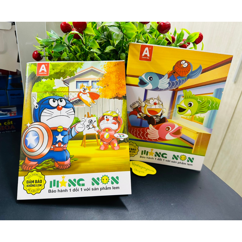 Lốc 10 Quyển Tập 4 Ô Ly 96 Trang Măng Non Hình Doremon Định Lượng 100gsm Thành Đạt Viết Không Lem