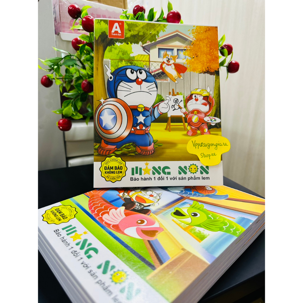 Lốc 10 Quyển Tập 4 Ô Ly 96 Trang Măng Non Hình Doremon Định Lượng 100gsm Thành Đạt Viết Không Lem