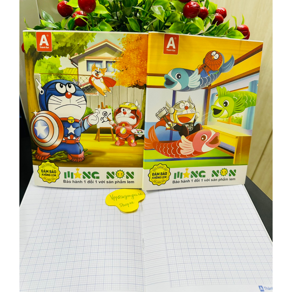 Lốc 10 Quyển Tập 4 Ô Ly 96 Trang Măng Non Hình Doremon Định Lượng 100gsm Thành Đạt Viết Không Lem