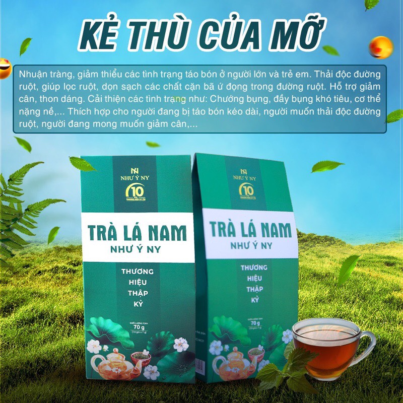 [COMBO2] Trà Lá Nam Như Ý Ny Hỗ Trợ Giảm Mỡ Thanh Nhiệt Hộp 70gr