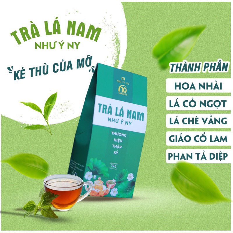 [COMBO2] Trà Lá Nam Như Ý Ny Hỗ Trợ Giảm Mỡ Thanh Nhiệt Hộp 70gr