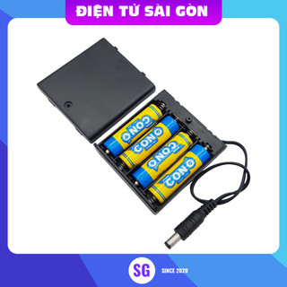 Hộp đế 2/4/6 pin AA có nắp và công tắc