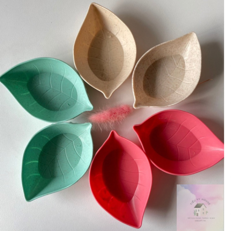 Chén Đĩa Đựng Gia Vị Nước Chấm Làm Từ Lúa Mạch Hình Chiếc Lá - decor