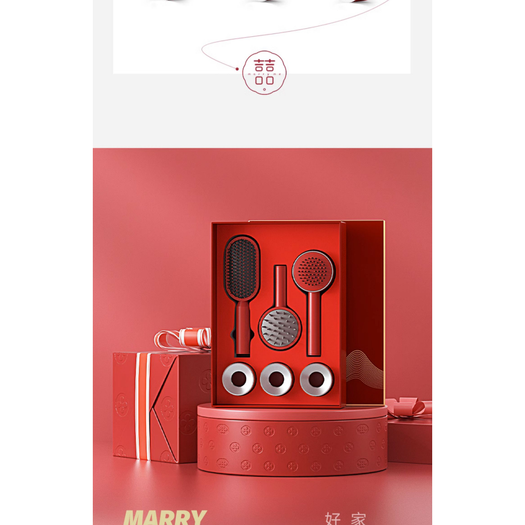 Bộ lược chải tóc Lucky Red New Collection ORMEE sang trọng, ý nghĩa, thích hợp làm quà tặng dịp cưới hỏi, tết, tri ân