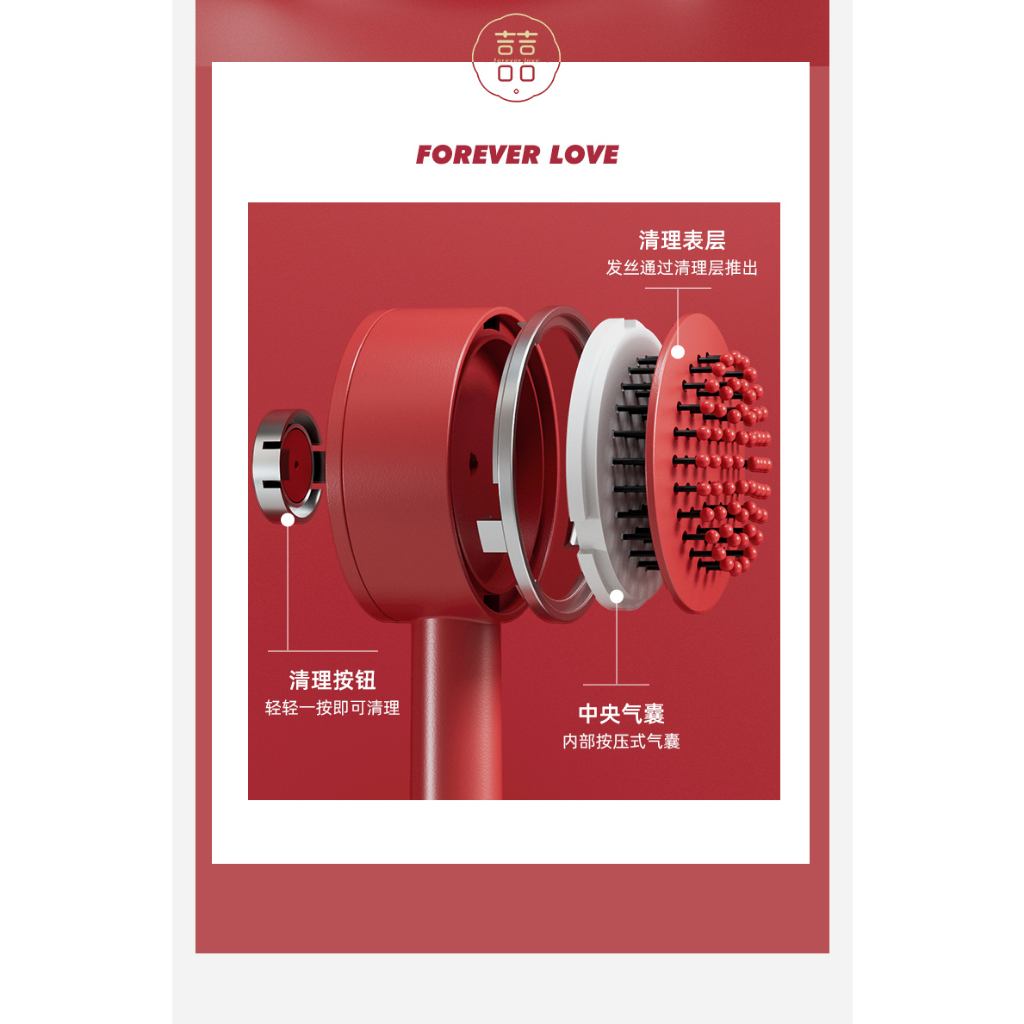 Bộ lược chải tóc Lucky Red New Collection ORMEE sang trọng, ý nghĩa, thích hợp làm quà tặng dịp cưới hỏi, tết, tri ân