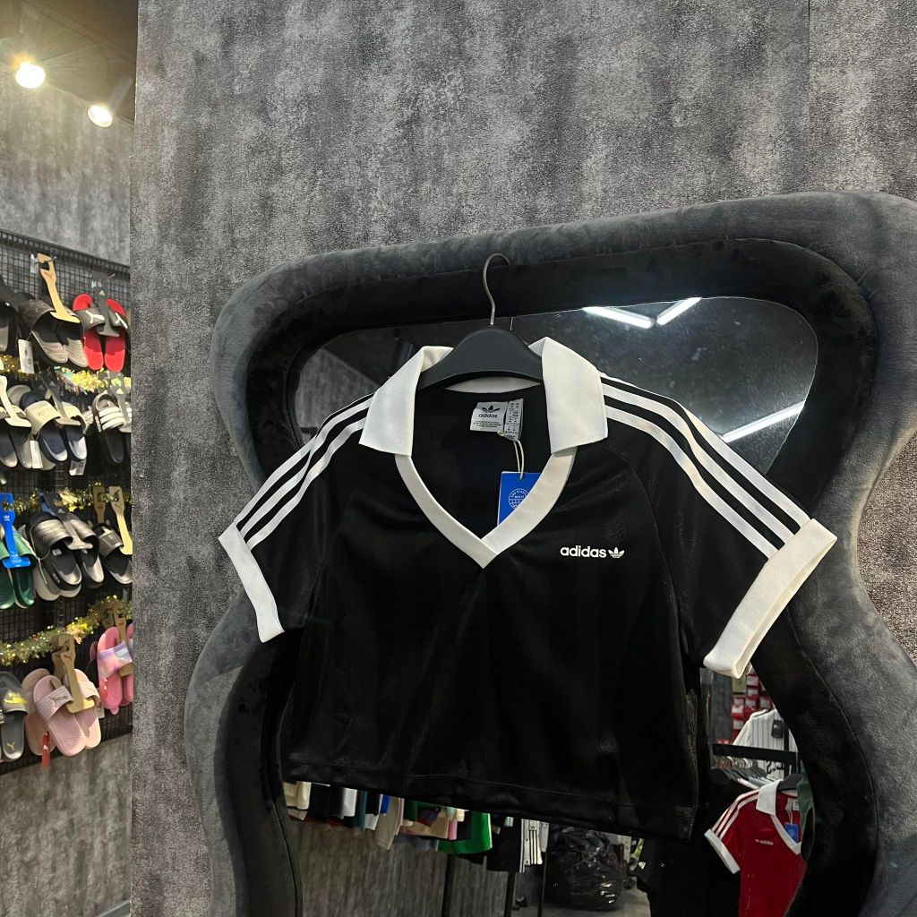 Áo Chính Hãng Adidas Croptop Bóng Đá Shop Xám Store