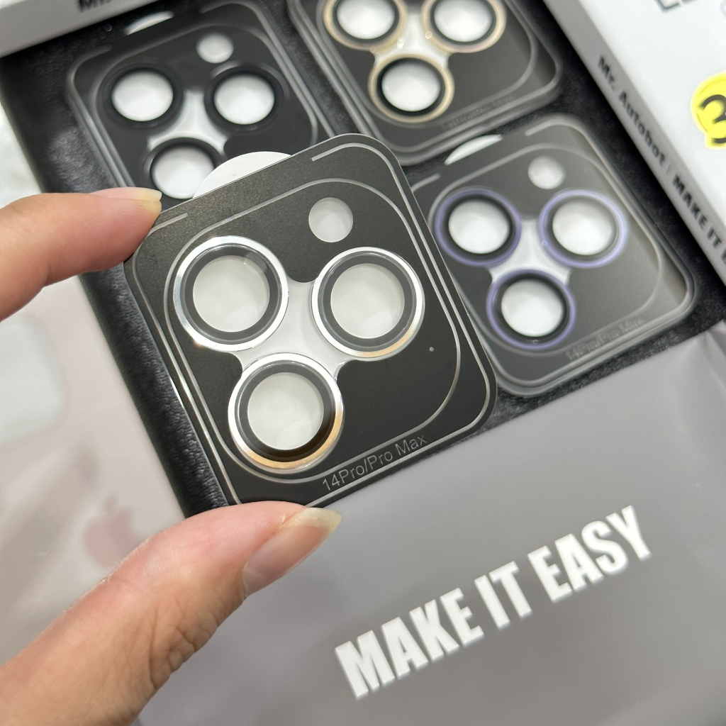 URR Autobot Camera Lens 3D PVD – Bộ dán bảo vệ 3 mắt camera IPhone 14 Pro Max / 13 Pro max , 2 tầng bảo vệ