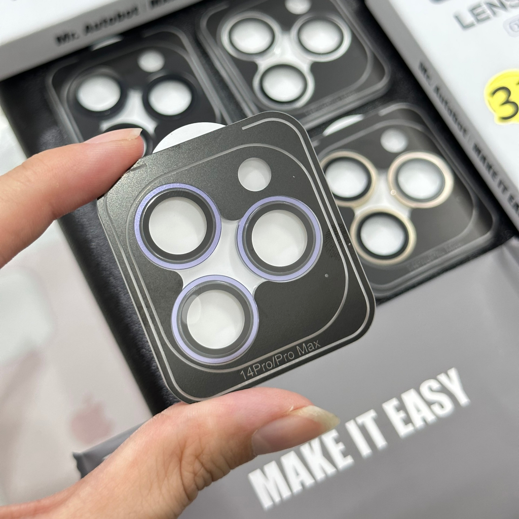 URR Autobot Camera Lens 3D PVD – Bộ dán bảo vệ 3 mắt camera IPhone 14 Pro Max / 13 Pro max , 2 tầng bảo vệ