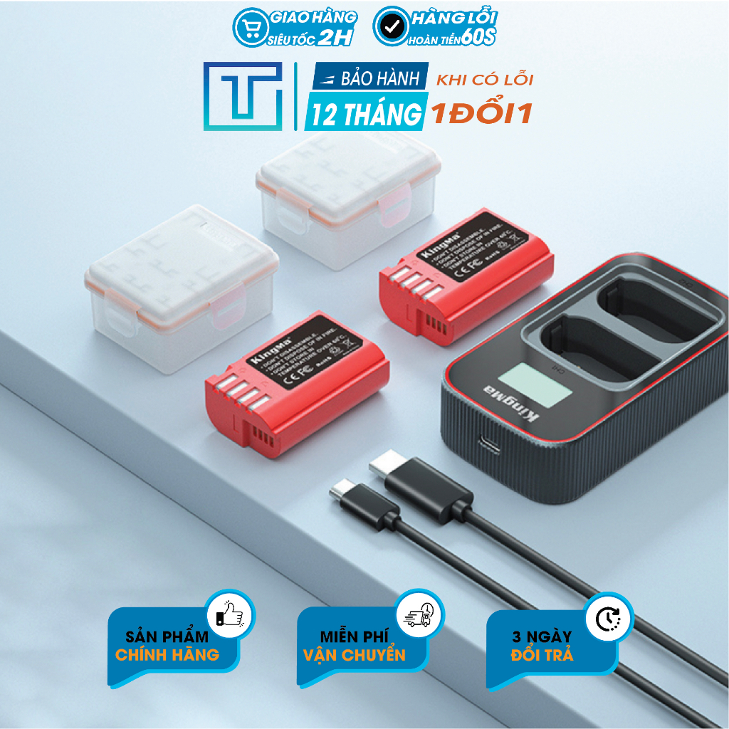 Bộ Pin sạc đôi KingMa DMW-BLK22 V4 cho Lumix  . BH 12 Tháng