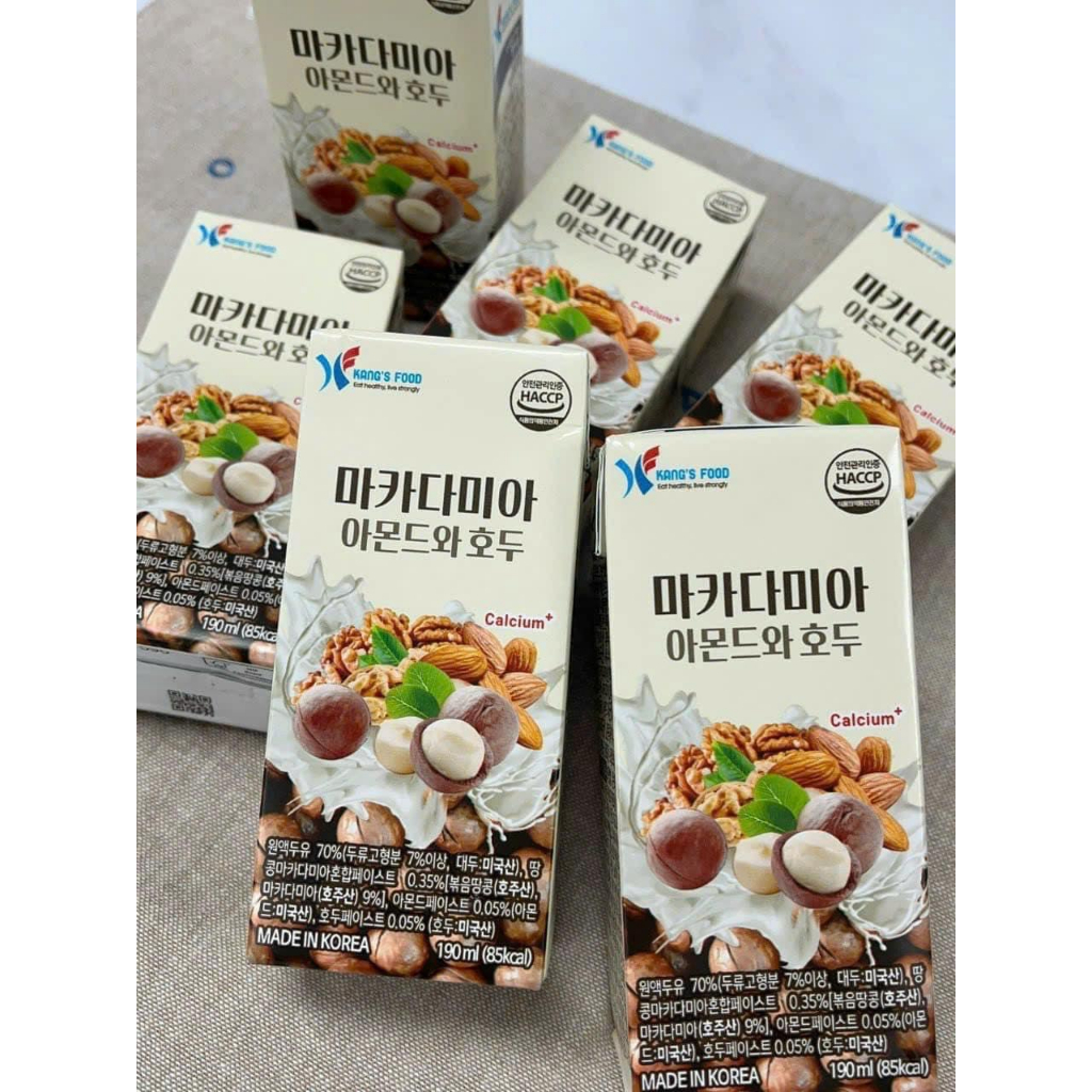Sữa hạt macca óc chó hạnh nhân Hàn Quốc Kang's food  date 7/2024