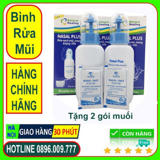 Bình rửa mũi NASA PLUS tặng 2 gói muối