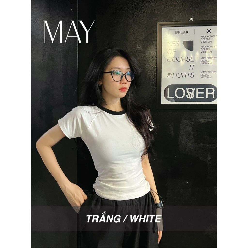 A10 - Áo Baby Tee Ôm Body Thun Co Dãn 4 Chiều Sọc Vai - Form Fit Body - Đen / Trắng / Trắng Ngà / Nâu