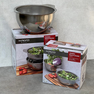 Bộ tô kèm rổ inox cao cấp Kaiyo Nhật, xửng đồ xôi, bộ rổ inox - Hàng chính hãng