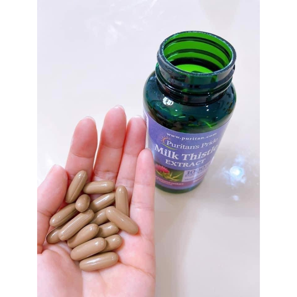 Bổ gan Puritan's Milk Thistle extract 1000mg thải độc làm mát gan 180 viên nhập mỹ Date 2026