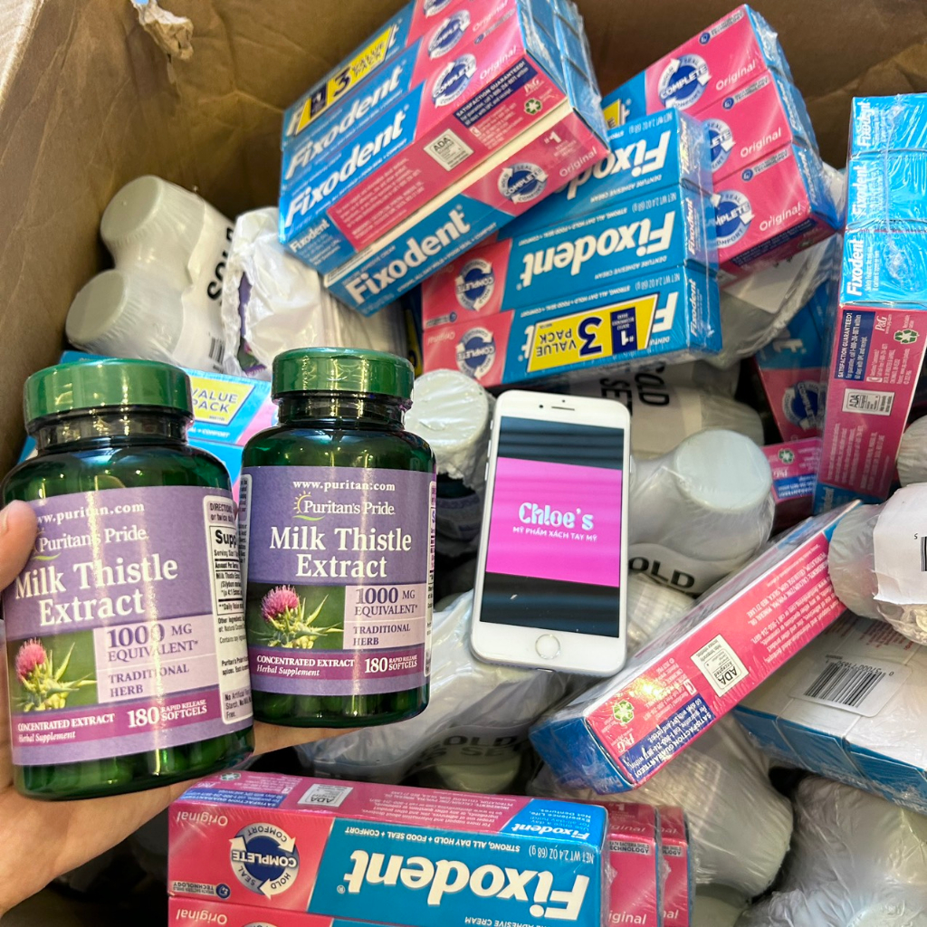 Bổ gan Puritan's Milk Thistle extract 1000mg thải độc làm mát gan 180 viên nhập mỹ Date 2026