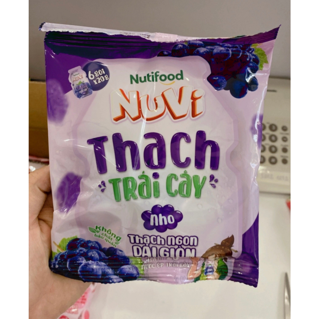 Thùng 12 túi Nuvi Thạch Trái Cây Gói 120g