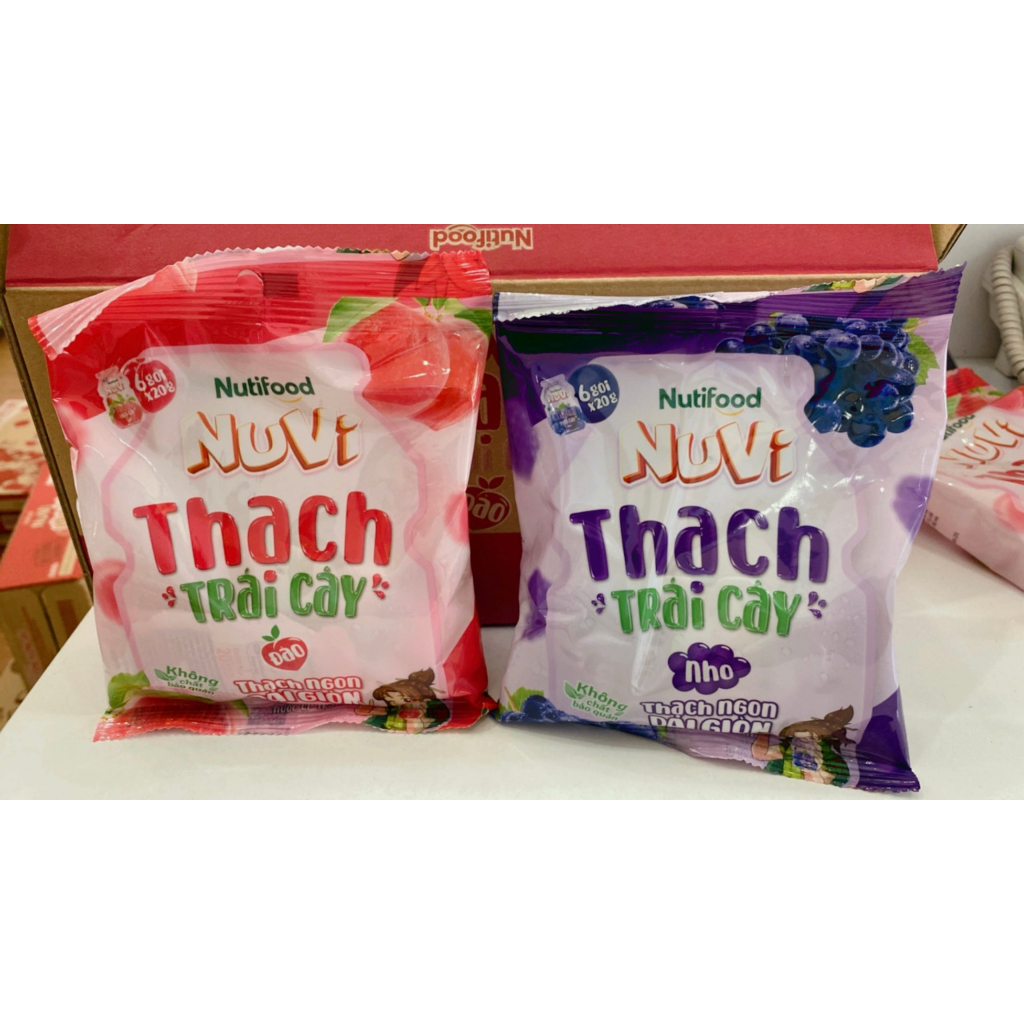 Thùng 12 túi Nuvi Thạch Trái Cây Gói 120g