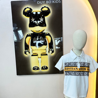 Áo thun Duybokids có cổ chất poly cá sấu cho bé trai size từ 10 kí đến 40 kí họa tiết vàng