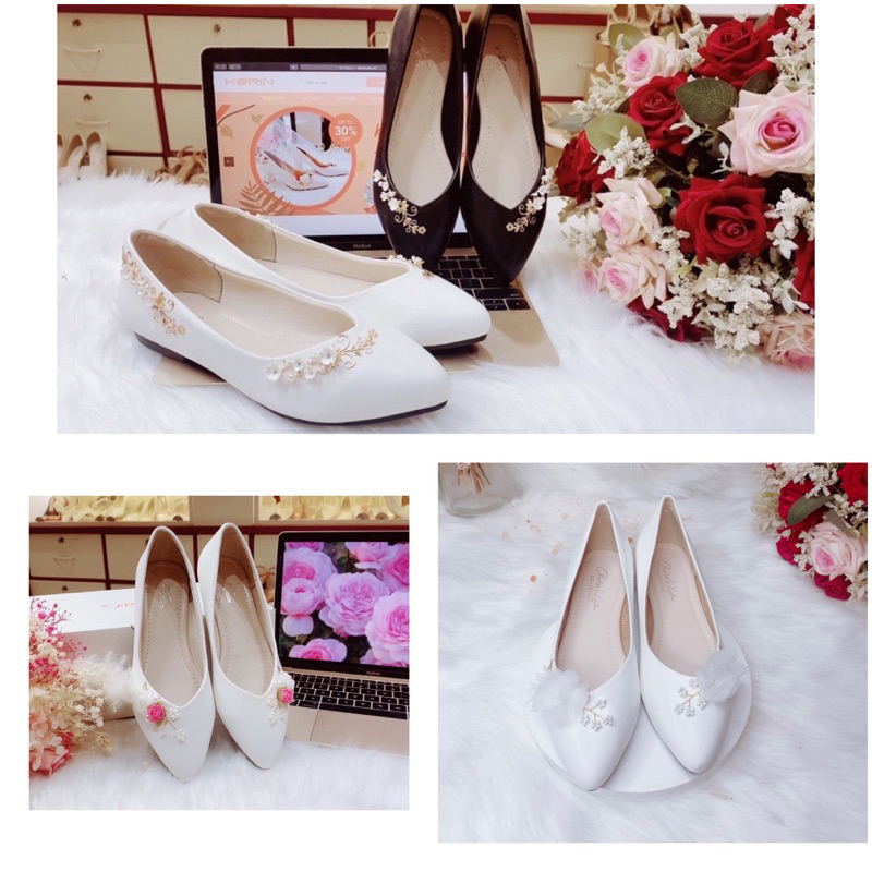 Giày búp bê kết hoa