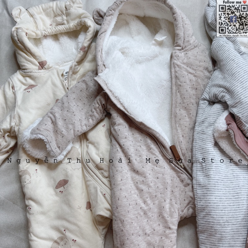 Body ủ lấm lót lông hiệu HM cho bé, body ủ HM xuất dư cho bé 3-11kg