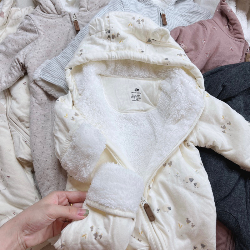 Body ủ lấm lót lông hiệu HM cho bé, body ủ HM xuất dư cho bé 3-11kg