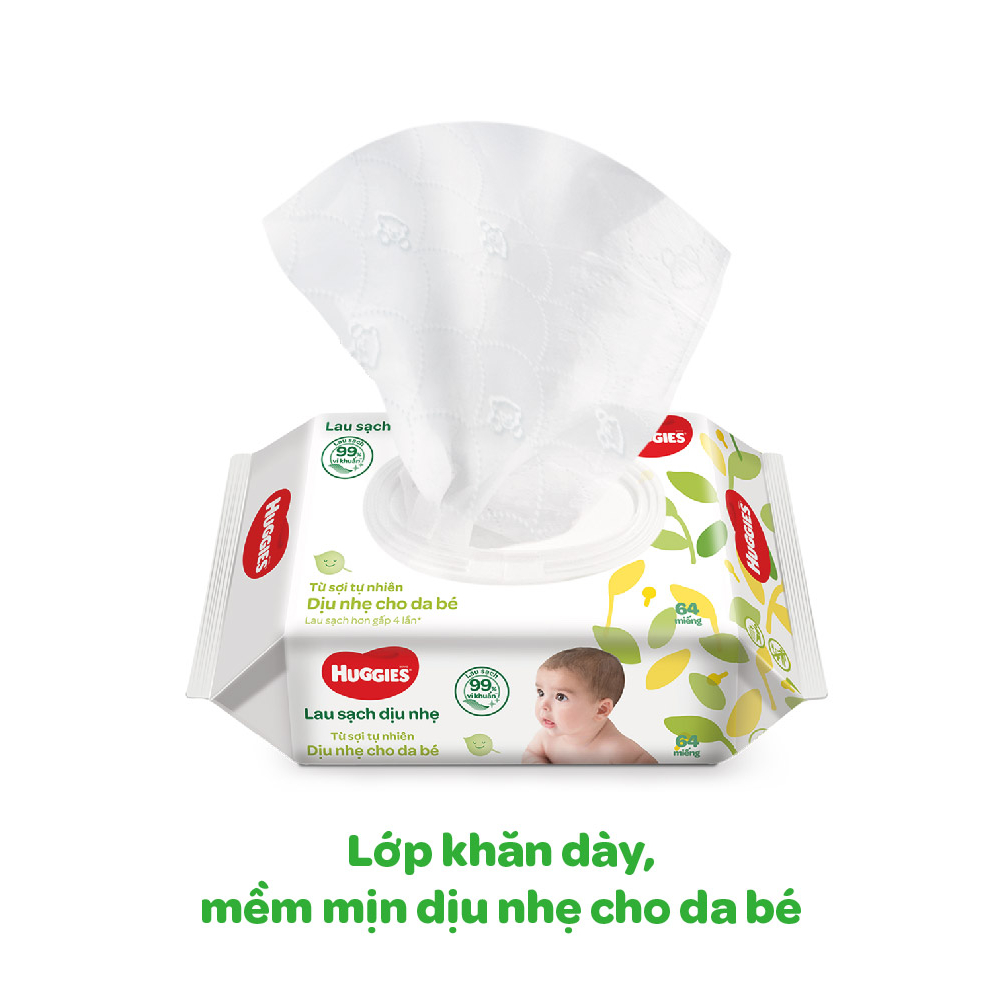 Khăn ướt Huggies 80 miếng dịu nhẹ, 72 miếng bơ hạt mỡ không mùi