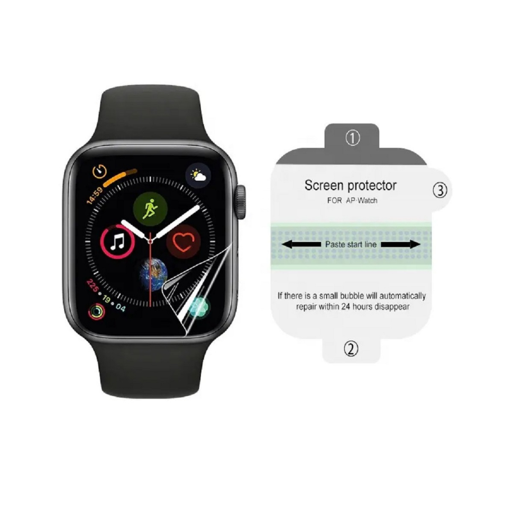 Miếng dán PPF bảo vệ mặt đồng hồ Apple Watch tự phục hồi vết xướt, tự dán dễ, hàng xuất mỹ, châu âu