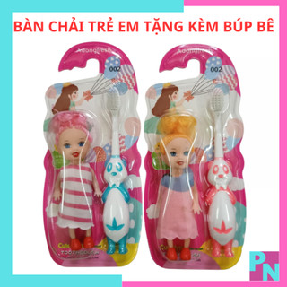 Bàn chải đánh răng cho bé bàn chải trẻ em bàn chải đánh răng trẻ em 4 tuổi - 10 tuổi tặng kèm búp bê