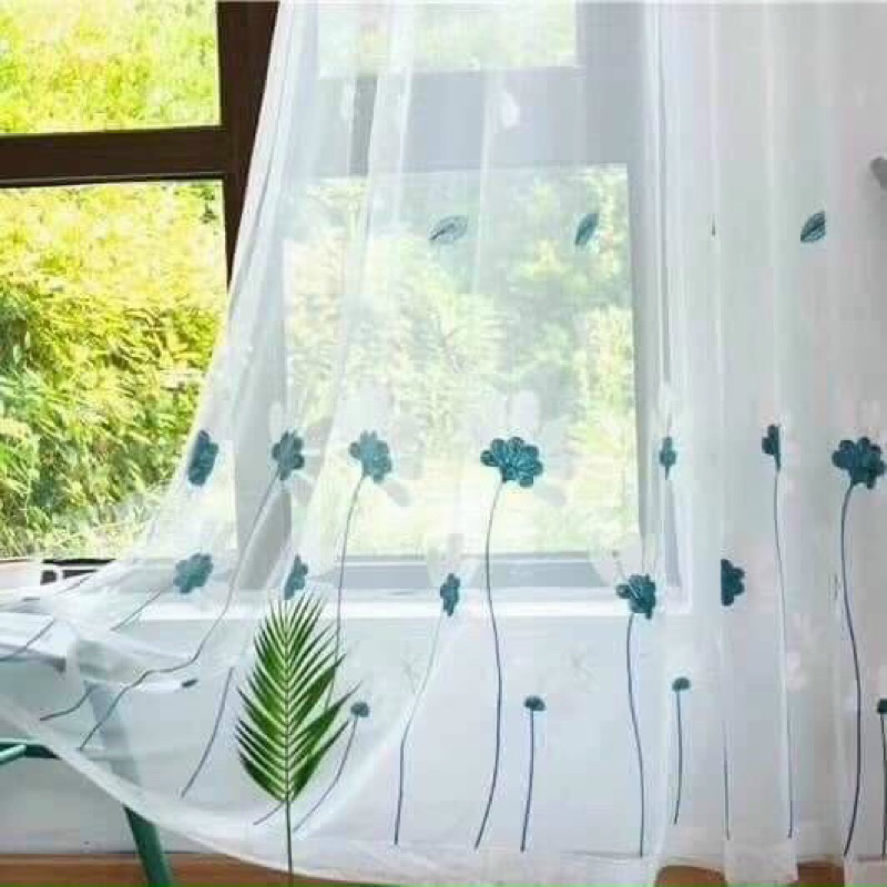 Rèm Voan Hoạ Tiết Trang Trí Sa,  Phong Khách , Phòng Ngủ - Rèm Phong Cách Châu Âu hiện đại