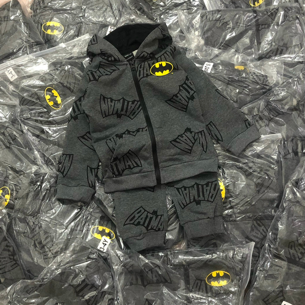 Bộ khoác nỉ có mũ Batman dư xịn cho bé trai siêu đẹp