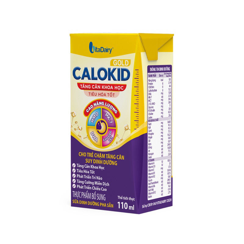 Sữa Bột Pha Sẵn Calokid Gold 110ml - Thùng 48 hộp
