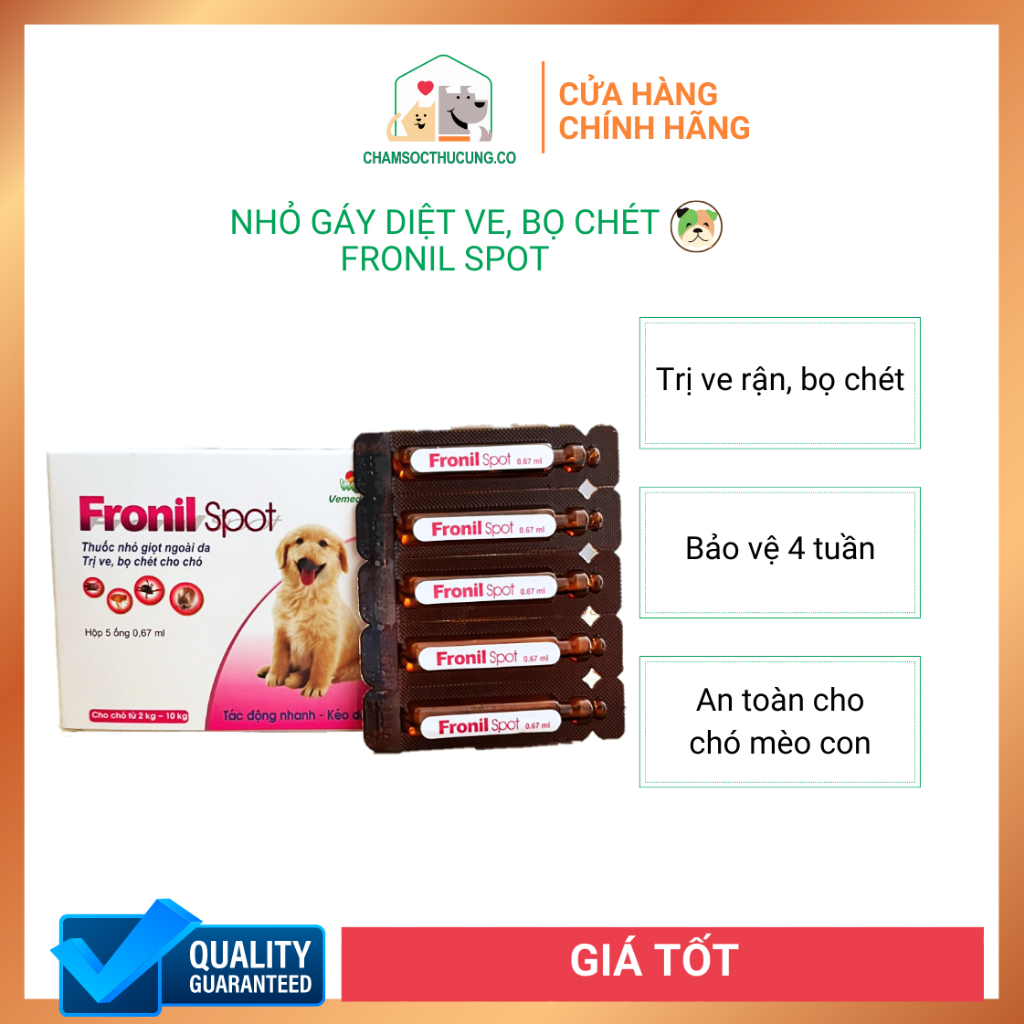 FRONIL SPOT Nhỏ Gáy Trị Ve Rận Bọ Chét Cho Chó Mèo Vemedim