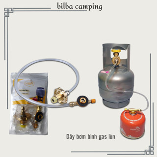 Van bơm chiết nạp bình ga lùn đi du lịch cắm trại dã ngoại, dây bơm gas từ bình gas 12L- Billba Camping (BB4464)