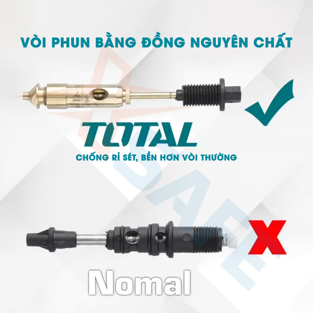Máy phun sơn dùng điện TOTAL TT3506 Súng phun sơn 220-240V, công suất 450W, lưu lượng tối đa 380ml/phút - Chính hãng