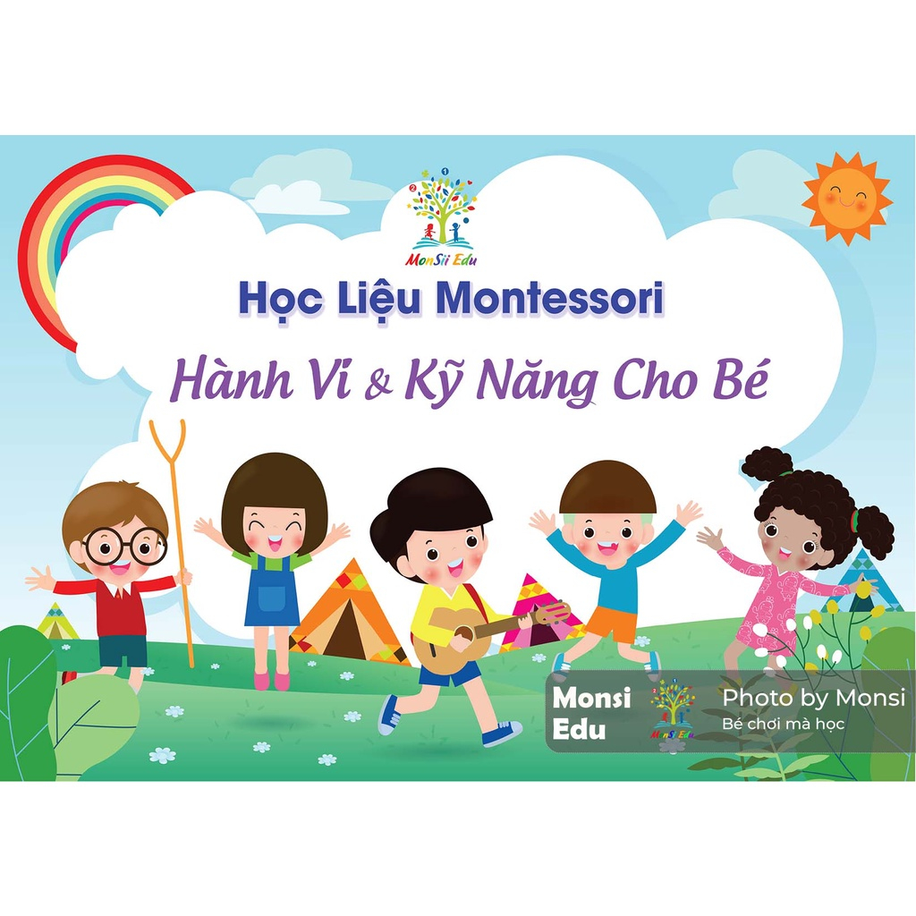 Bộ Hành Vi & Kỹ Năng Cho Bé- Học Liệu Bóc Dán Montessori