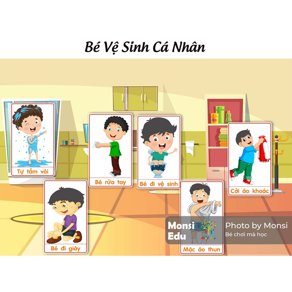 Bộ Hành Vi & Kỹ Năng Cho Bé- Học Liệu Bóc Dán Montessori