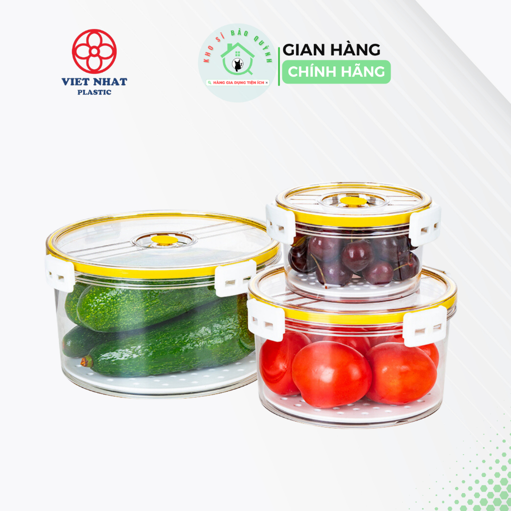 Bộ 3 hộp thực phẩm tròn Hokori Việt Nhật cao cấp 6558