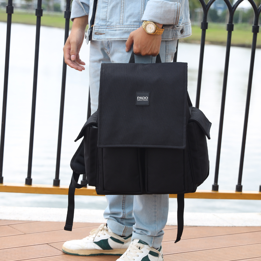 Balo laptop canvas nam nữ thời trang PADO 617 - Thiết kế rộng rãi đựng được laptop 15.6inch - Thương hiệu PADO
