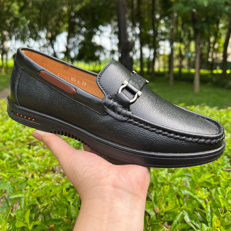 Giày da nam LEXSHOES giày da bò LS03 cao cấp khâu chỉ bảo hành 2 năm