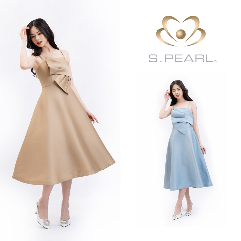 Đầm liền nữ SPEARL dáng xòe thanh lịch dự tiệc - 21LF6892026